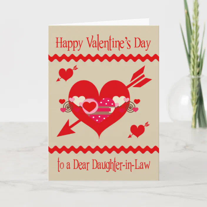 Happy Valentines Day Daughter In Law Valentine's Day To Daughter-In-Law Holiday Card | Zazzle.com
