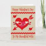 Valentine&#39;s Day To Wife Greeting Card at Zazzle