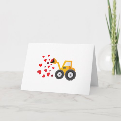 Valentines Day Tractor Hearts Gift Kids Boys Holiday Card