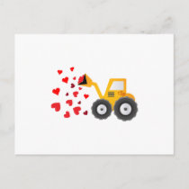 Valentine's Day Tractor Hearts Gift Kids Boys Holiday Postcard