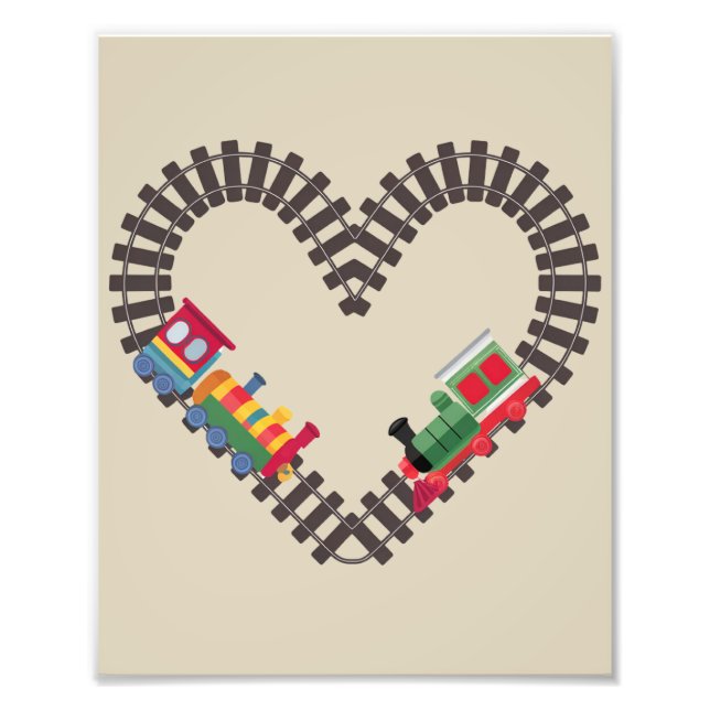 Valentines Day Train Railroad Heart  Photo Print (Front)