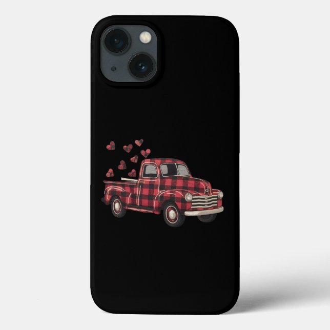 Valentine's Day Truck Funny Buffalo Plaid Leopard  Case-Mate iPhone Case (Back)