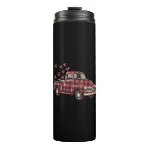 Valentine's Day Truck Funny Buffalo Plaid Leopard  Thermal Tumbler