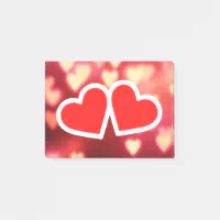 Cute white red big Heart chic Valentine's day Post-it Notes