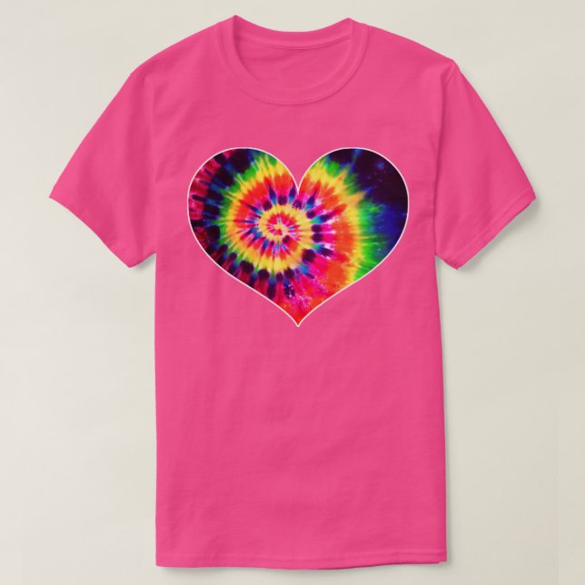 Valentines Day Tye Dye Heart Love T-Shirt (Design Front)