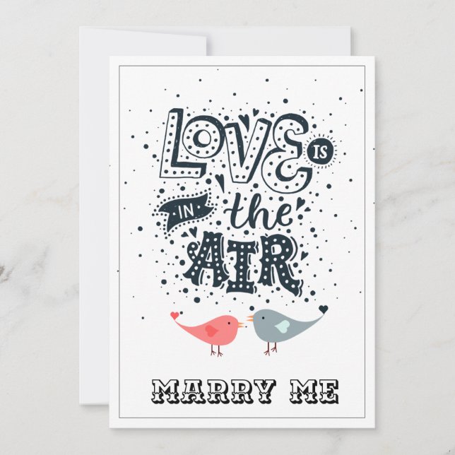 Valentines Day Typography Valentine Marry Me Holiday Card (Front)