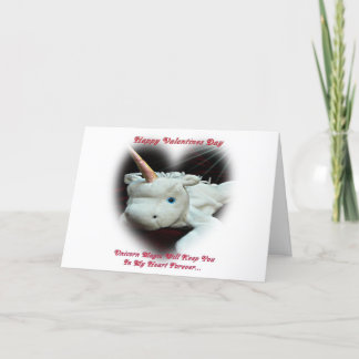 Valentines day unicorn greeting card
