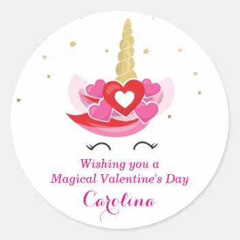 Valentine's Day Unicorn Sticker by NoteworthyPrintables at Zazzle