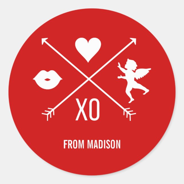 Valentine's Day Valentine Symbols Sticker (Front)