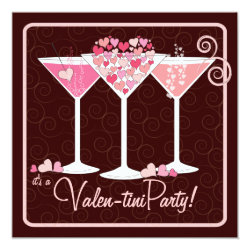 Valentines Day Valentini Martini Party Invitation