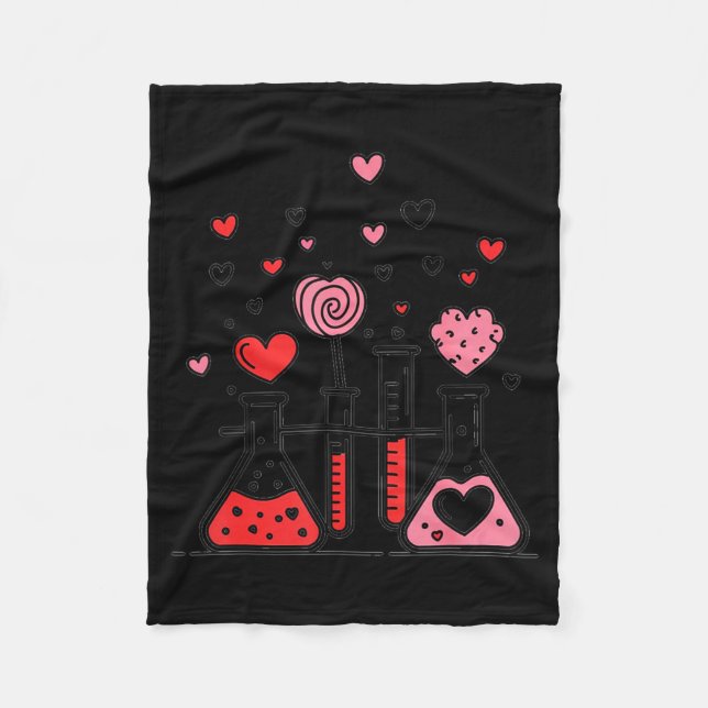 Valentines Day Vibes Science Teacher 100 Days Of S Fleece Blanket (Front)