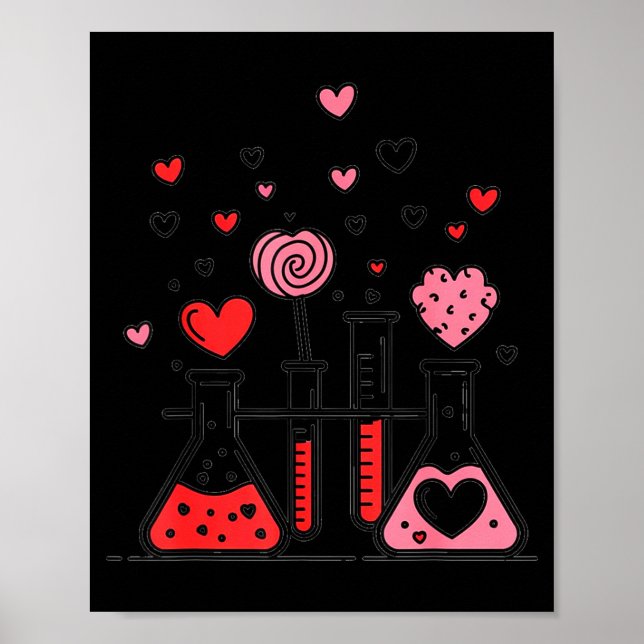 Valentines Day Vibes Science Teacher 100 Days Of S Poster (Front)