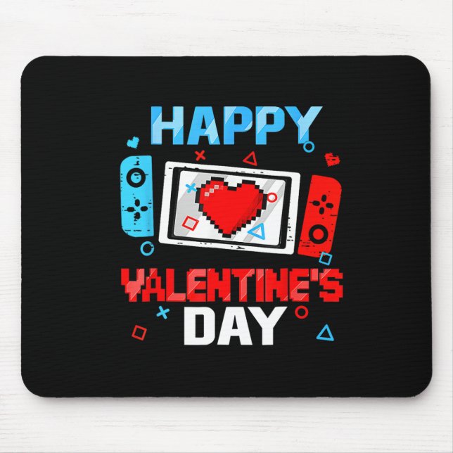 Valentines Day Video Game Controller Heart Boy Tod Mouse Pad (Front)