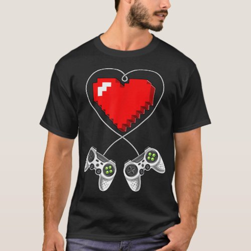 Valentines Day Video Game Controller Heart Gamer  T_Shirt