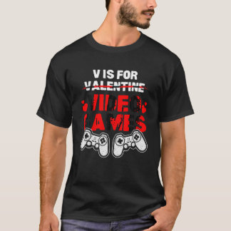Valentines Day Video Games Gaming Joke Mens Womens T-Shirt