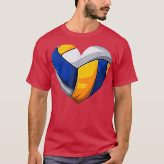 Valentines Day Volleyball Lovers Love Hearts Match T-Shirt