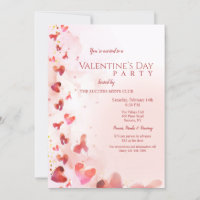 Valentine's Day Watercolor Party Invitation