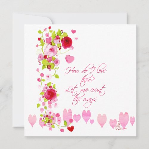 Valentines Day Watercolor Sweetheart Card