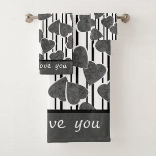 Valentine's day, wedding bath towel set