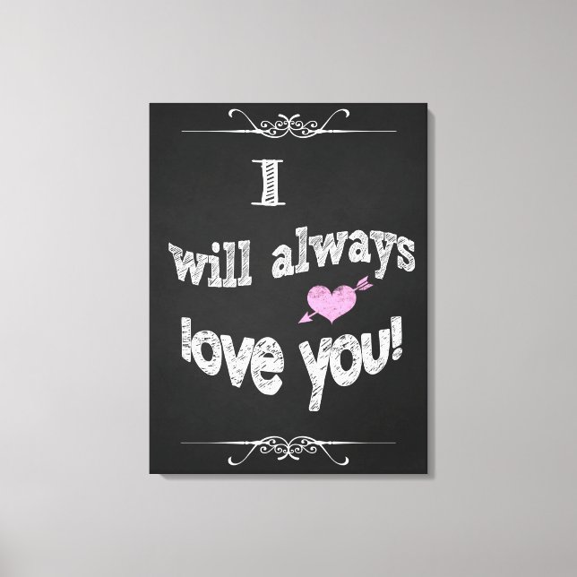 Valentine's Day, Wedding Canvas Chalkboard Art Print (Front)