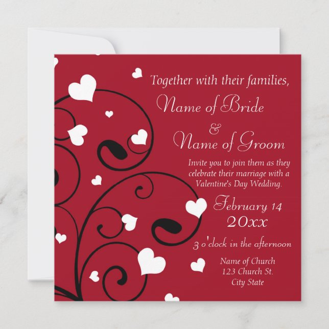 Valentine's Day Wedding Invitation Cards (Front)