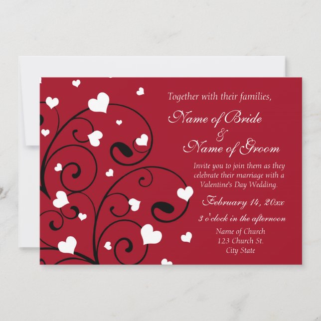 Valentine's Day Wedding Invitation Photo Cards (Front)