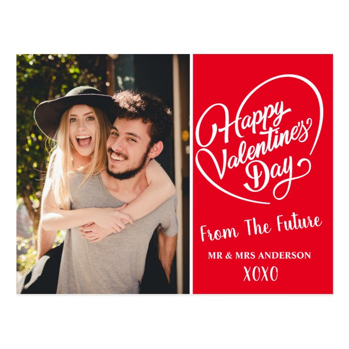 Valentine S Day Wedding Photo Save The Day Postcard Zazzle Com