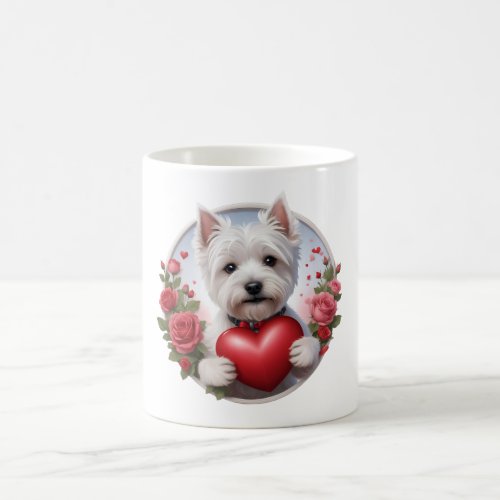 Valentines Day Westie with heart Coffee Mug