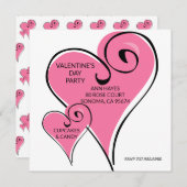 Valentine's Day Whimsical Hearts Party Invitation | Zazzle