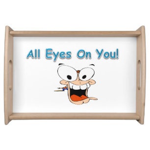 Valentine's Day White All Eyes on You! Serving Tray