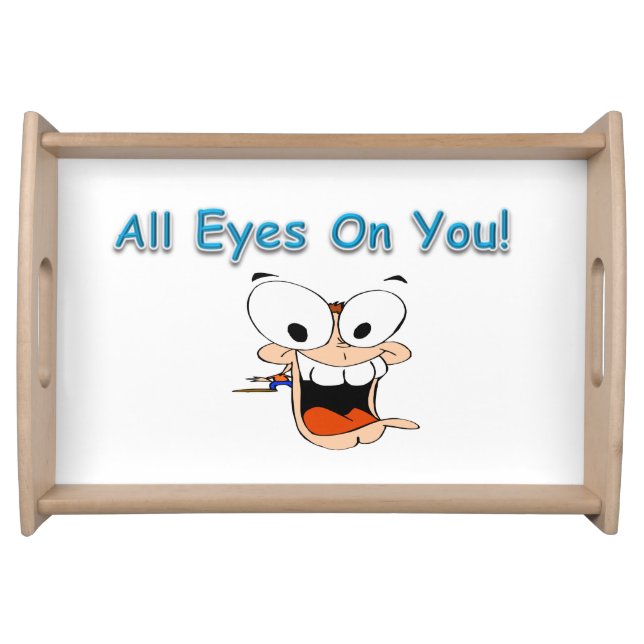 Valentine's Day White All Eyes on You! Serving Tray (Front)