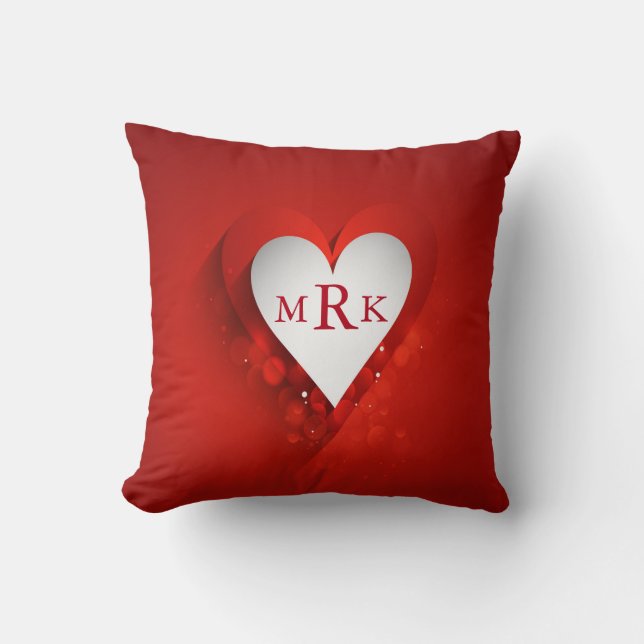 Valentine's Day White Heart - Customize Throw Pillow (Front)