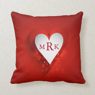 Valentine's Day White Heart - Customize Throw Pillow