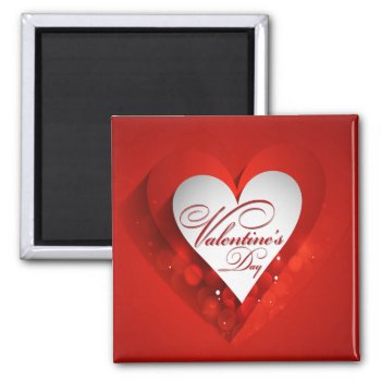Valentine's Day White Heart Magnet by steelmoment at Zazzle