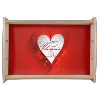 Valentine's Day White Heart Serving Tray