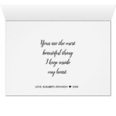 Valentine's Day White Hearts Glitter Greeting Card (Inside Horizontal (Bottom))