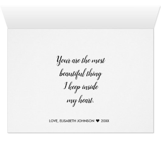 Valentine's Day White Hearts Glitter Greeting Card (Inside Horizontal (Bottom))