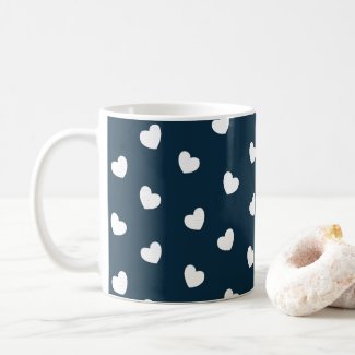 Valentines Day White Hearts Pattern 