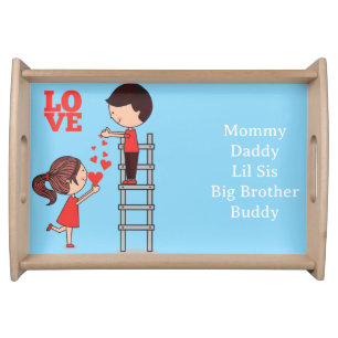 Valentine's Day White Love Couple Serving Tray