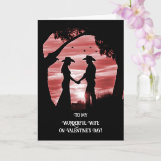 Valentines Day Wife Country Western Custom Card