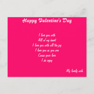 Valentines day wife's postcards
