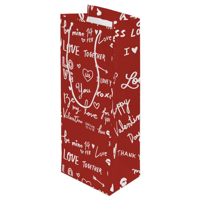 Valentines Day   Wine Gift Bag (Back Angled)