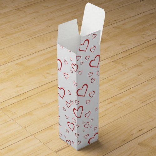 Valentines Day Wine Gift Box _ Red Hearts