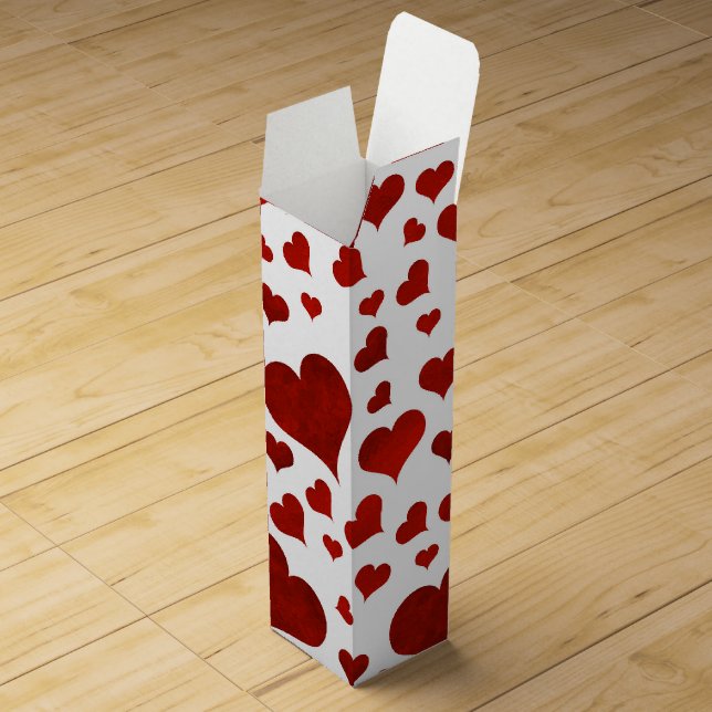 Valentine's Day Wine Gift Box - Valentine Hearts (Opened)
