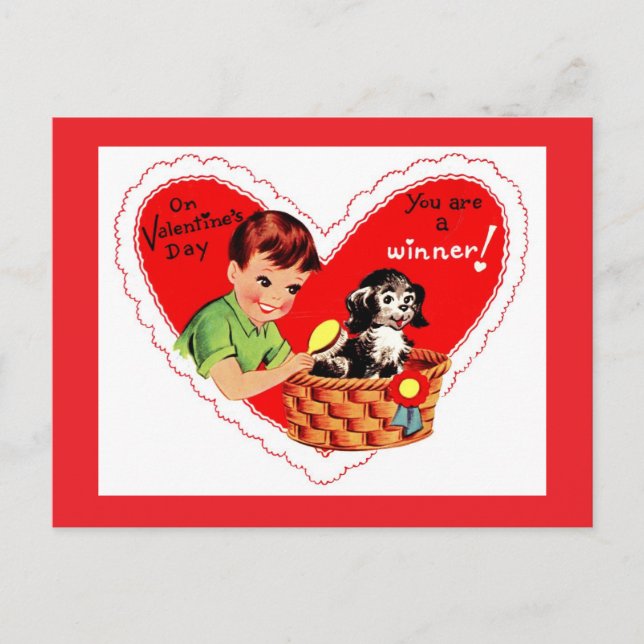 Valentine's Day Winner Holiday Postcard (Front)