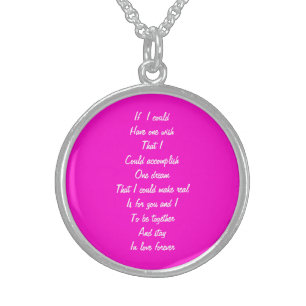 Valentine's day wish sterling silver necklace
