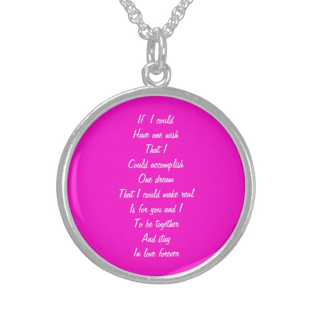 Valentine's day wish sterling silver necklace (Front)