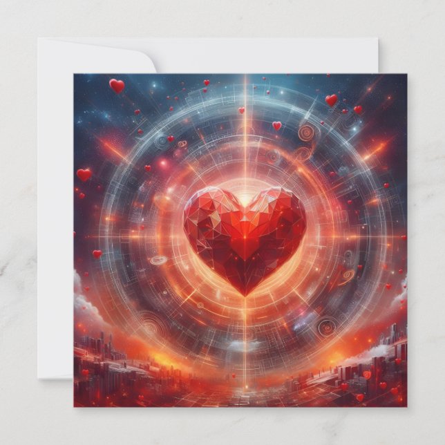 Valentine's Day with big red Heart Holiday Card (Front)