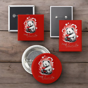 Valentine's Day with Rich Teddy Bear Button