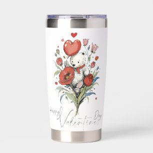 Valentine's Day with Rich Teddy Bear Insulated Tumbler